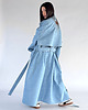 płaszcze damskie Trencz maxi oversize denim light blue 1