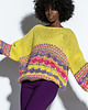 swetry damskie Kolorowy sweter boho F1820 żółty 1