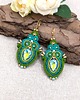 kolczyki soutache Auralis kolczyki sutasz zielono turkusowe letnie z kryształkami 2