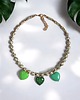 naszyjniki - inne Jaspis dalmatyński i serca : naszyjnik : zieleń 1