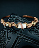 bransoletki wire wrapping Miedziana bransoleta mankietowa z cytrynem 6