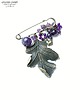 broszki Broszka niezwykła na agrafce w modnym stylu Boho handmade ametystowo-złota 8