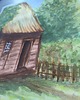 grafiki i ilustracje Akwarela Chata Wiejska Drewniana Skansen Polska Architektura Ludowa 30x42 6