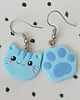 kolczyki z masy plastycznej Kolczyki Niebieskie Kotki 2