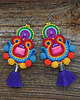 kolczyki soutache Etniczne  kolczyki soutache z pomponami 4