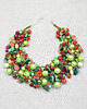 kolie 6971 Wielobarwny naszyjnik statement - Soczysta Zieleń i Czerwień 2