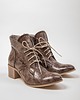 botki damskie BOTKI NA 5 CM KLOCKU - SKÓRA NATURALNA - MODEL 482 - KOLOR BRĄZOWY MARMUR 2
