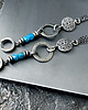 kolczyki wire wrapping Długie kolczyki boho z apatytem 1