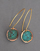 kolczyki wire wrapping Kolczyki miedziane z zieloną patyną 2
