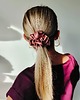 gumki do włosów Gumka jedwabna, scrunchie, frotka pink beige MAXI 2