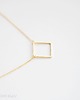 złote naszyjniki 16k Gold Plated Square Necklace 5