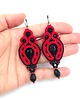 kolczyki soutache Verra czerwono czarne romantyczne kolczyki sutasz z kryształkami 1