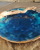 patery i talerze Duży niebieski talerz ręcznie wykonany 28 cm 2