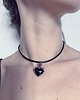 chokery Choker czarne serce gruby rzemień miedź 2