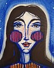 obrazy Obraz ręcznie malowany na płótnie 50x70 cm - Pani zagubiona w kosmosie 2