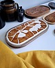 Ozdoby na ścianę Ceramiczna podstawka mozaika w drewnie 1