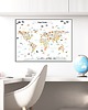 obrazy i plakaty do pokoju dziecięcego Plakat Mapa Świata ze zwierzętami 2