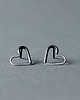kolczyki wire wrapping Srebrne kolczyki wkrętki serca LOVE małe 3