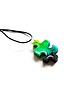wisiory Wisiorek puzzel  zielono - czarny świecący w ciemności i UV handmade 3