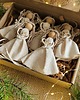 ozdoby choinkowe Świąteczny box aniołki lniane na choinkę boho len 5 sztuk 3