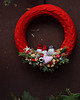 wianki bożonarodzeniowe Skrzaty - Czerwony Wianek świąteczny 2