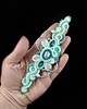 bransoletki soutache Idealna Bransoletka sutasz z kryształem turkusowo-ecru 1