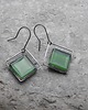 kolczyki wire wrapping Świetlista trawiasta  zieleń -  romby    -  kolczyki 4