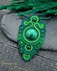 wisiory Wisiorek sutasz zielony z malachitem handmade leśny naszyjnik Estia 2