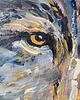 obrazy Obraz ręcznie malowany WILK 60x60 gruba warstwa 1