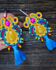 kolczyki z żywicy Etniczne  kolczyki soutache z chwostami 2