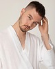 szlafroki damskie Szlafrok męski muślinowy biały 2