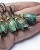 kolczyki wire wrapping Antyczne dzwonki -mint patina 2