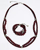 komplet biżuterii Komplet - Wiśniowy - drewniane korale, bordo 1