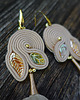 kolczyki soutache Koktajlowe  kolczyki soutache- złoto- beżowe 2