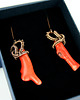 kolczyki wire wrapping Kolczyki wire wrapping z koralem 2