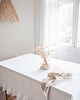 obrusy i serwetki Lniany obrus z falbanką  heavy linen PURE WHITE 5
