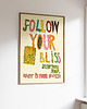 plakaty FOLLOW YOUR BLISS motywacyjny kolorowy plakat typografia kosmos prezent 2