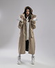 płaszcze damskie Parka Longline Hoodie Oversize mocca ocieplana 2