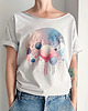 t-shirt damskie Banieczki różowe Szary Oversize 2