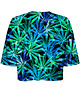 t-shirt damskie DR.CROW T-shirt Krótki CROP Hemp Blue 1