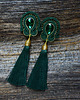 kolczyki soutache Ciemno zielone kolczyki sutasz z chwostami 1