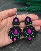 kolczyki soutache Kolczyki sutasz czarne kolorowe z kryształkami Magnolia 1
