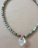 chokery Naszyjnik choker ROOTS labradoryt, prasiolit, jaspis czerwony 2