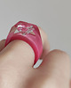 pierścionek z żywicy Różowy pierścionek z cyrkonią 7