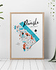 plakaty Warszawa Mapa Powiśle plakat 50x70 cm 2