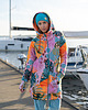 bluza z kapturem damska Zipper Long Palm Leaves 2