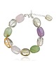 bransoletki z kamieni naturalnych Bransoletka Rainbow Smooth, gładki fluoryt w pastelowych kolorach, srebro 925 3