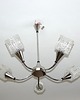 lampy wiszące Mosiężny żyrandol , lata 70 1
