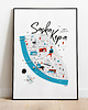plakaty Warszawa Mapa Saska Kępa plakat 50x70 cm 2