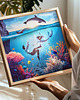 plakaty Surrealistyczny Plakat "Save Me" Kolaż 30x30cm 1